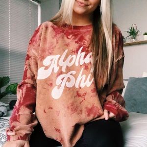 Alpha Phi Acid Wash Corded Crew